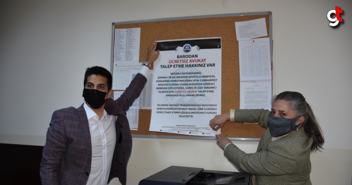 Trabzon’da vatandaşlar ücretsiz avukat talebi hakkında broşürlerle bilgilendirildi