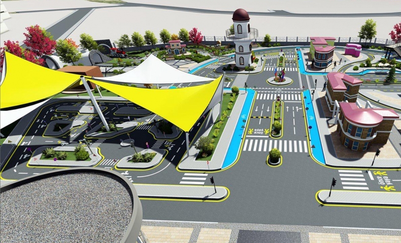 Trabzon Büyükşehir Belediyesi çocuklar için trafik eğitim pisti inşa ediyor