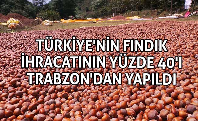 Türkiye’nin fındık ihracatının yüzde 40’ı Trabzon’dan yapıldı