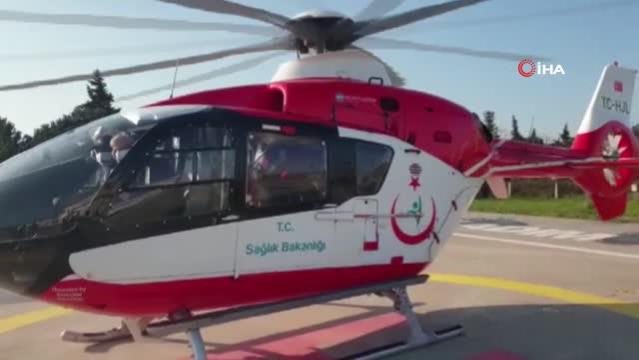 Hastalanan vatandaş Trabzon’dan Samsun’a ambulans helikopterle getirildi