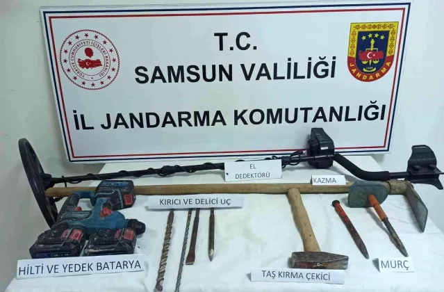 Samsun’da kaçak kazıya 6 gözaltı