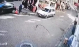 Trabzon’da el freni unutulan otomobil paniğe yol açtı