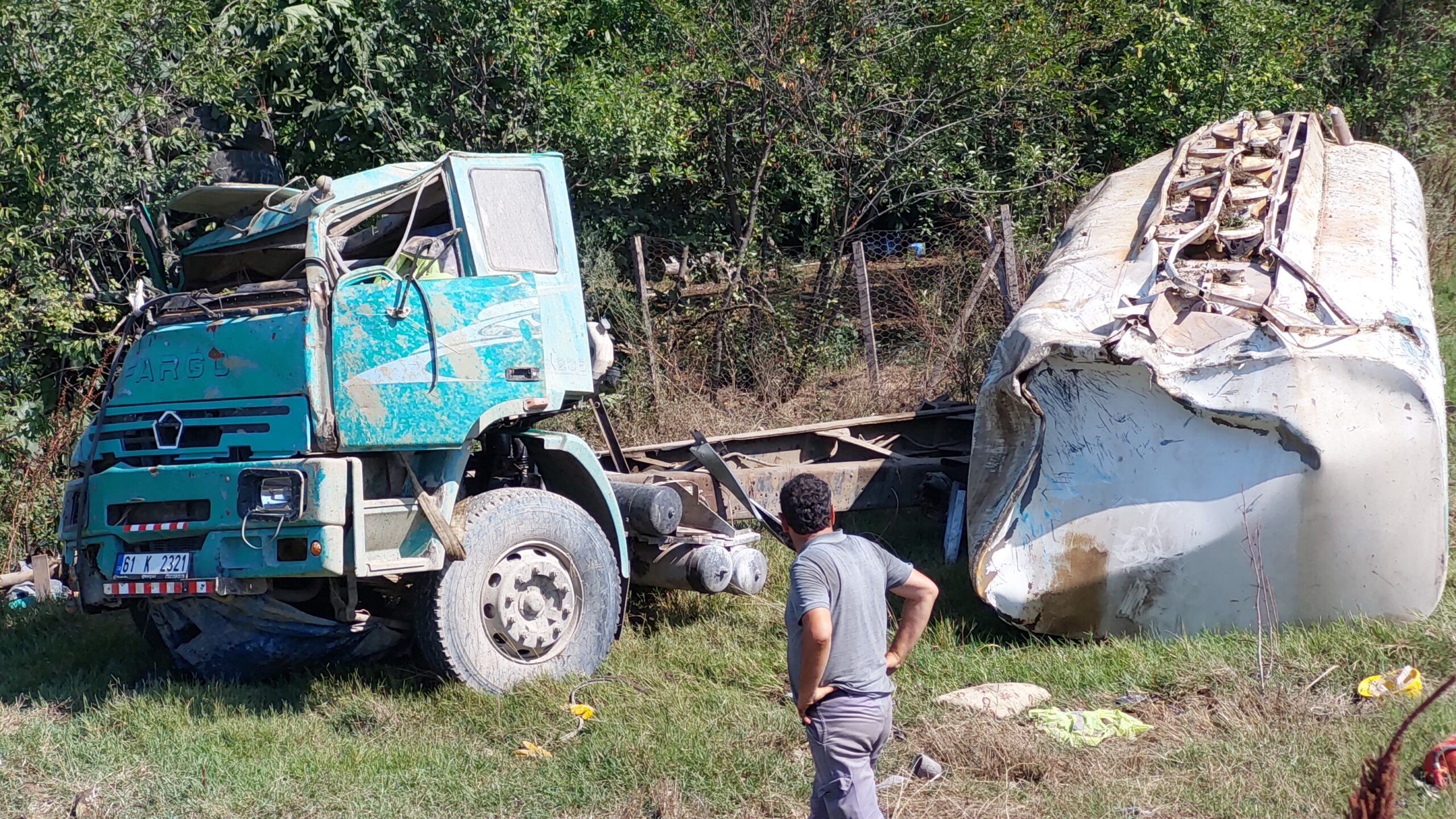 Samsun’da Sulama Tankerinin Şarampole Yuvarlanması Sonucu 1 Kişi Ağır Yaralandı