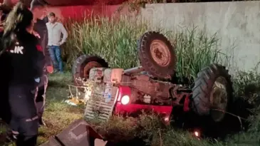 Traktör Kazasında Sürücü Yaralandı