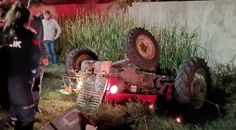 Traktör Kazasında Sürücü Yaralandı
